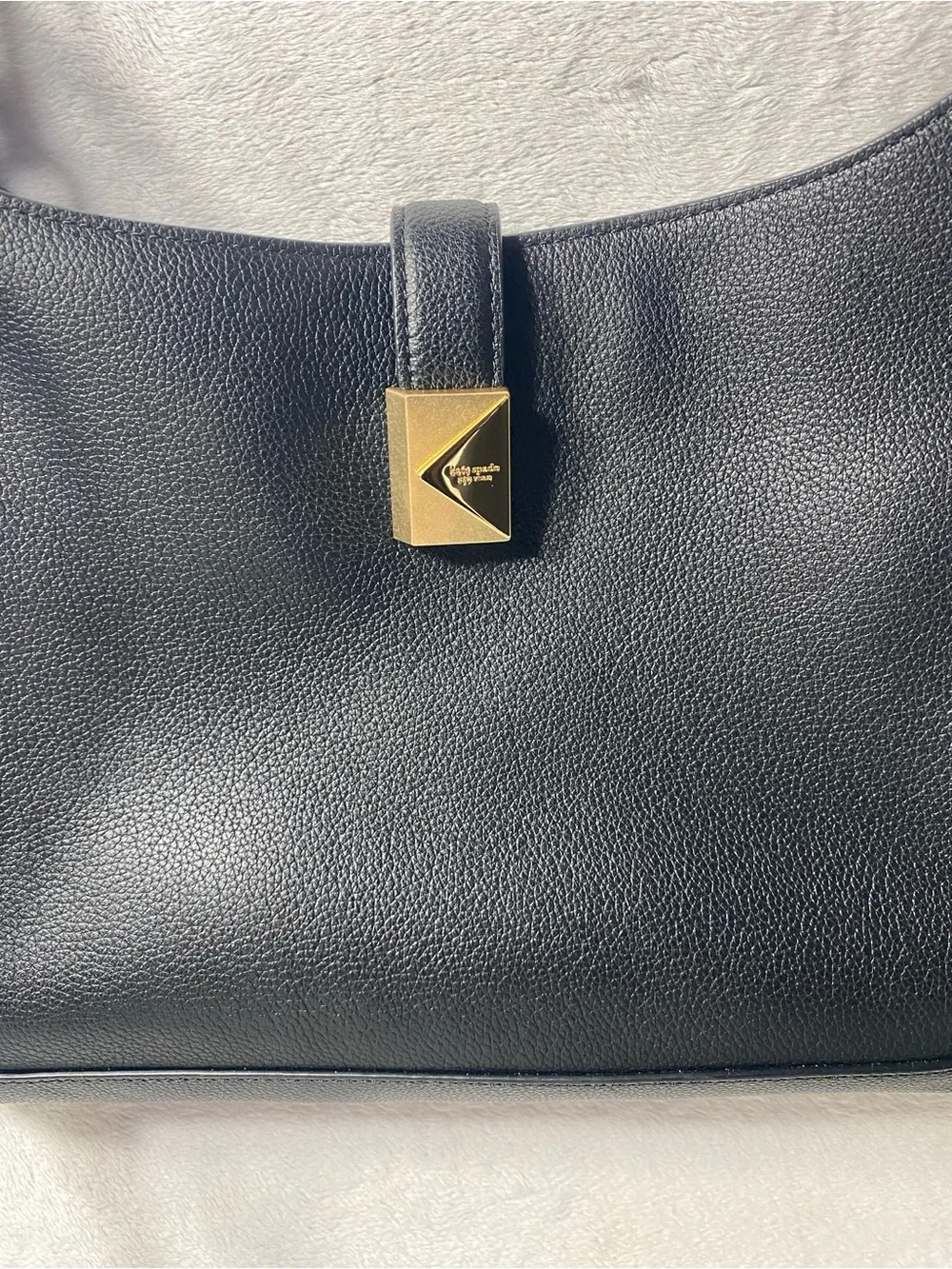 Kate Spade New York Deco Pebbled Leather Crossbody Small Tote Bag Black NWOT